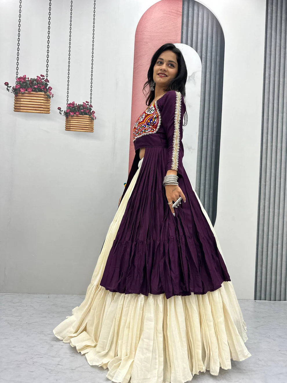 Kutchi Embroidered Crop Top Navratri & Festive Designer Set Regular