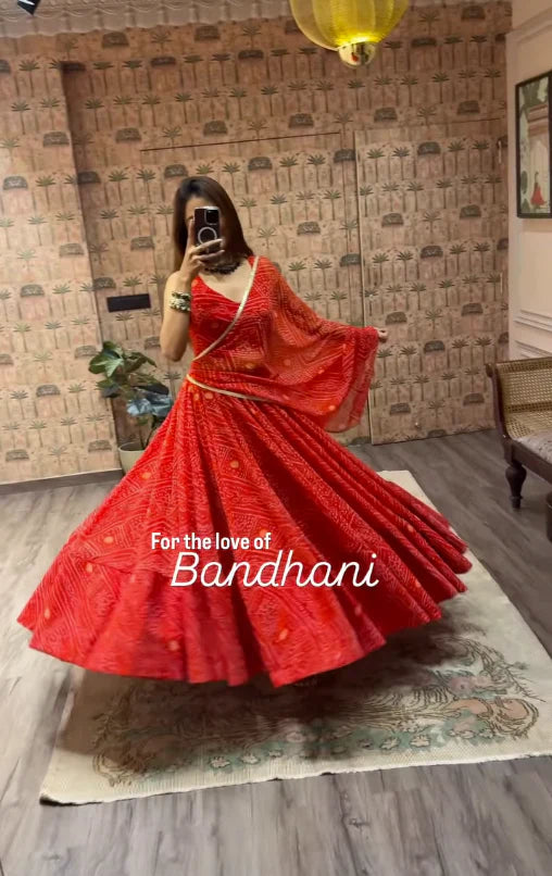 Morali Traditional Bandhani Lehenga Choli Set