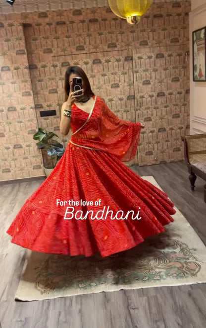 Morali Traditional Bandhani Lehenga Choli Set