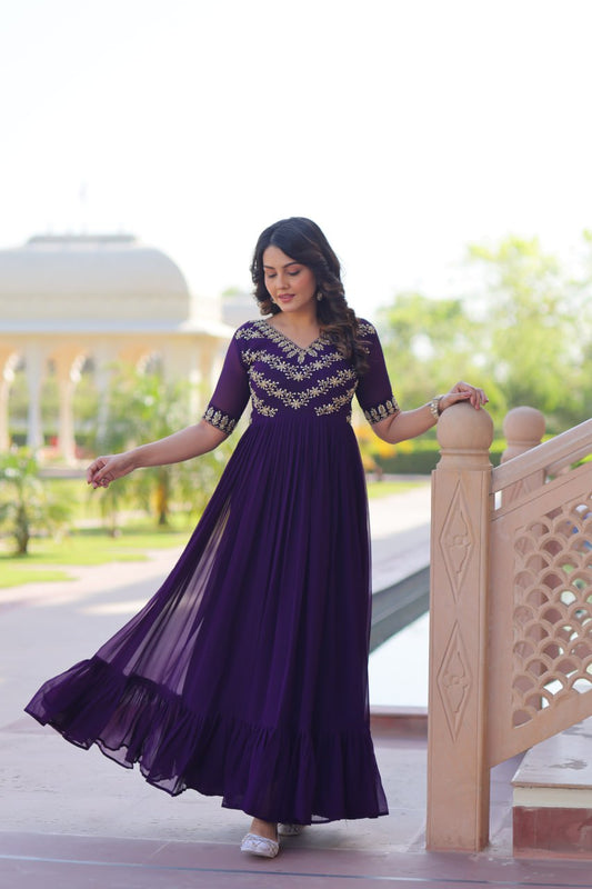 Aayna Elegant Bloom Anarkali Dress