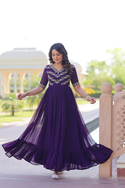 Aayna Elegant Bloom Anarkali Dress