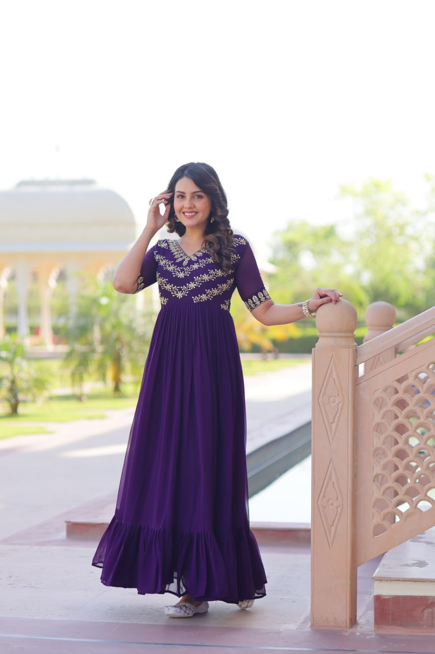 Aayna Elegant Bloom Anarkali Dress
