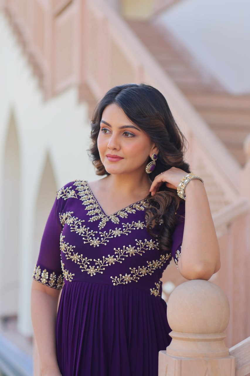Aayna Elegant Bloom Anarkali Dress