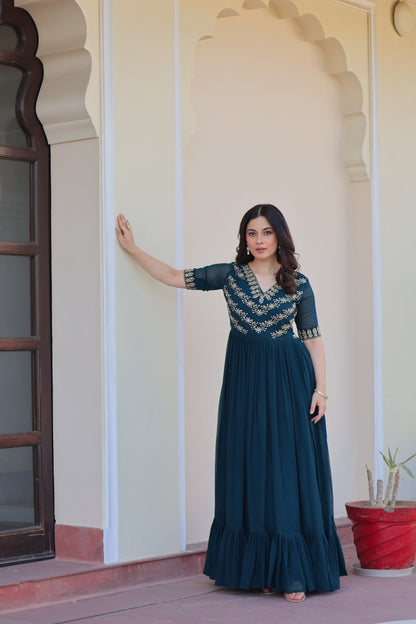 Aayna Elegant Bloom Anarkali Dress