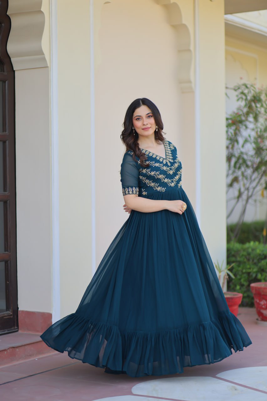 Aayna Elegant Bloom Anarkali Dress