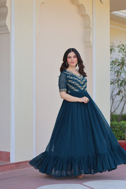 Aayna Elegant Bloom Anarkali Dress