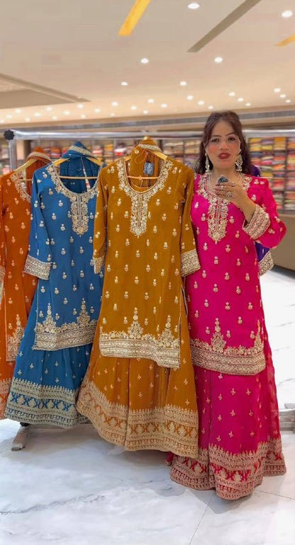 Zarkaar Designer Party Wear Sharara Suit