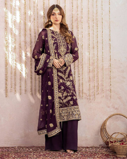 Noor E Shahi Traditionl Georgette Plazoo Set