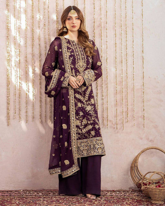 Noor E Shahi Traditionl Georgette Plazoo Set