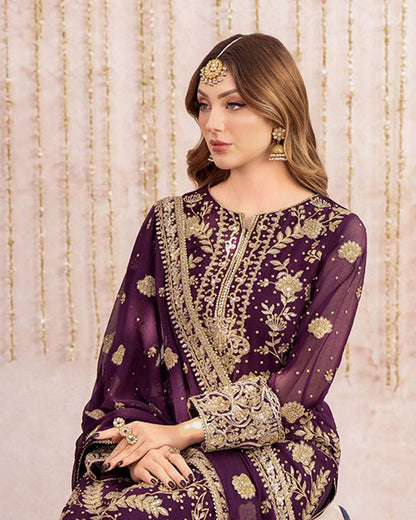 Noor E Shahi Traditionl Georgette Plazoo Set