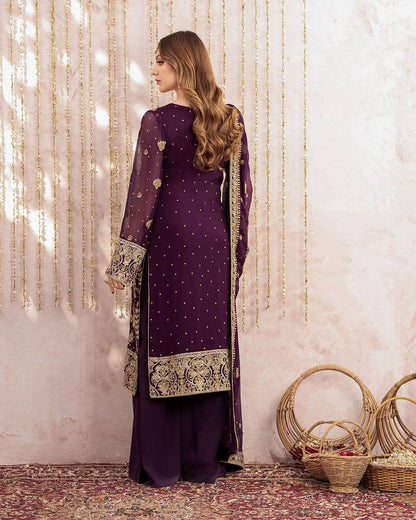 Noor E Shahi Traditionl Georgette Plazoo Set