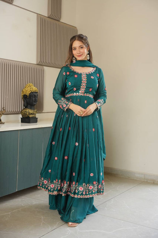 Mahi Noha Crush Silk Designer Gown Set