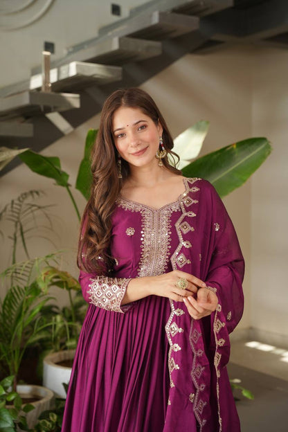 Adira Designer Noha Crush Silk Party Wear Gown