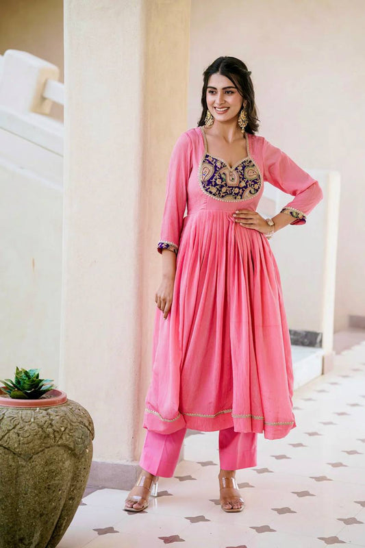 Trisha Crunchy Silk Designer Gown Set