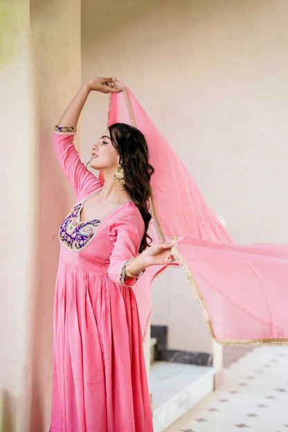Trisha Crunchy Silk Designer Gown Set