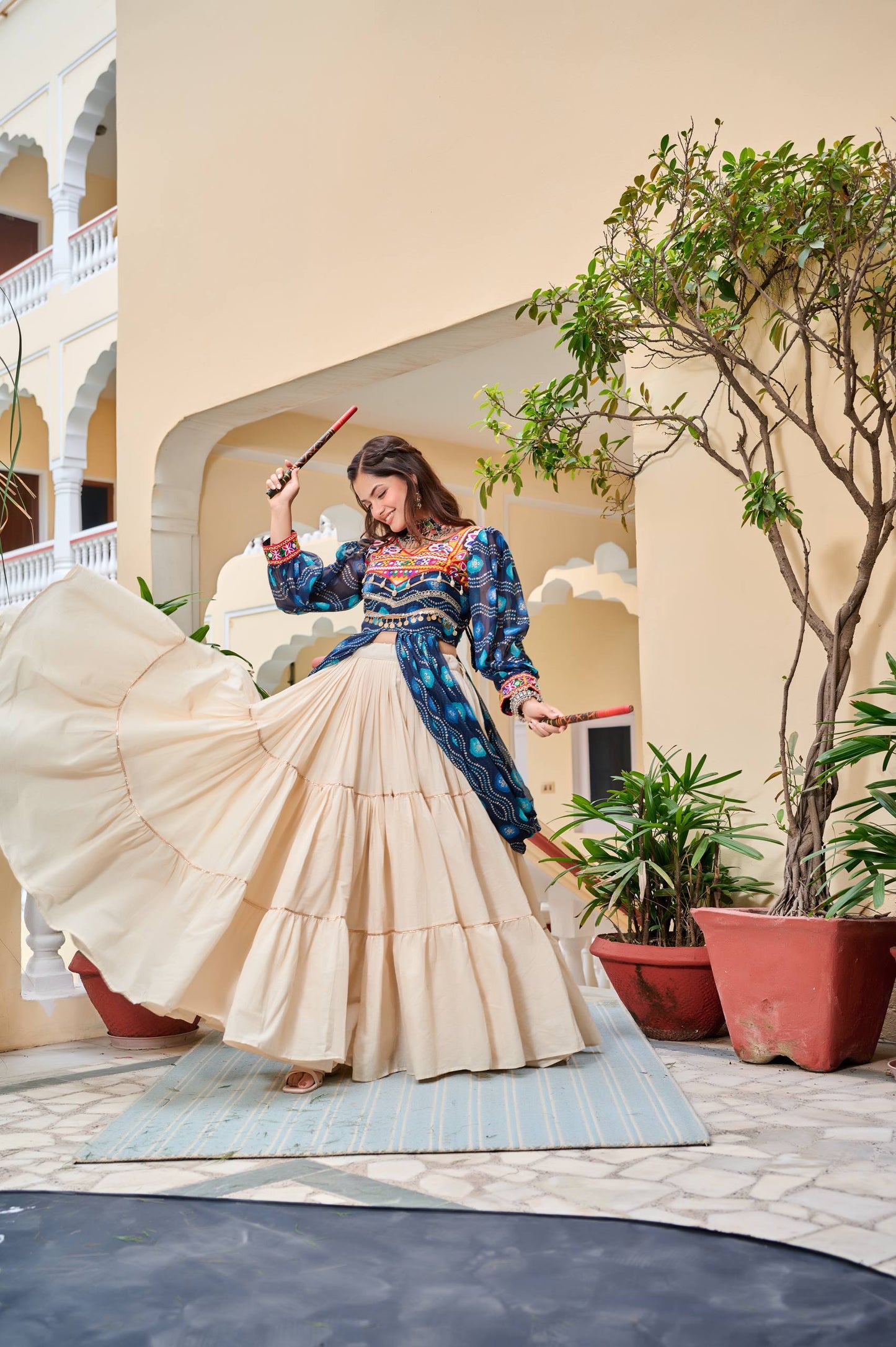 Afsana Navratri Special Gamathi Work Lehenga choli