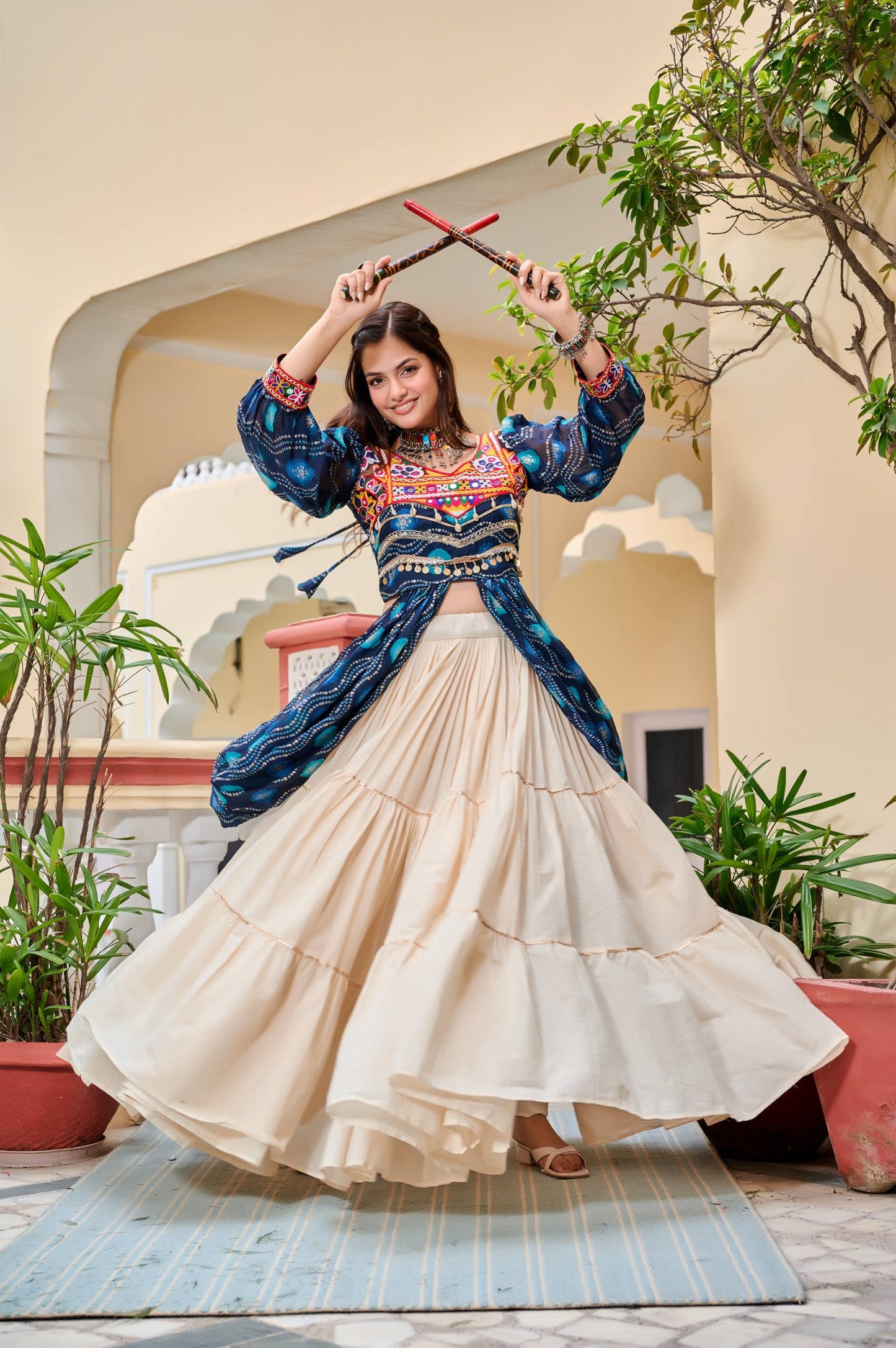 Afsana Navratri Special Gamathi Work Lehenga choli