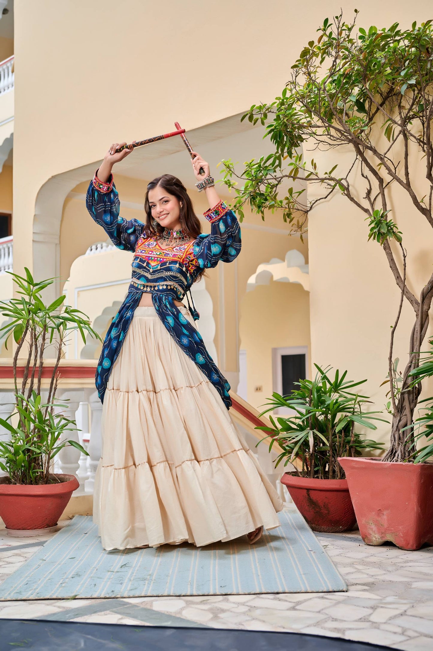 Afsana Navratri Special Gamathi Work Lehenga choli