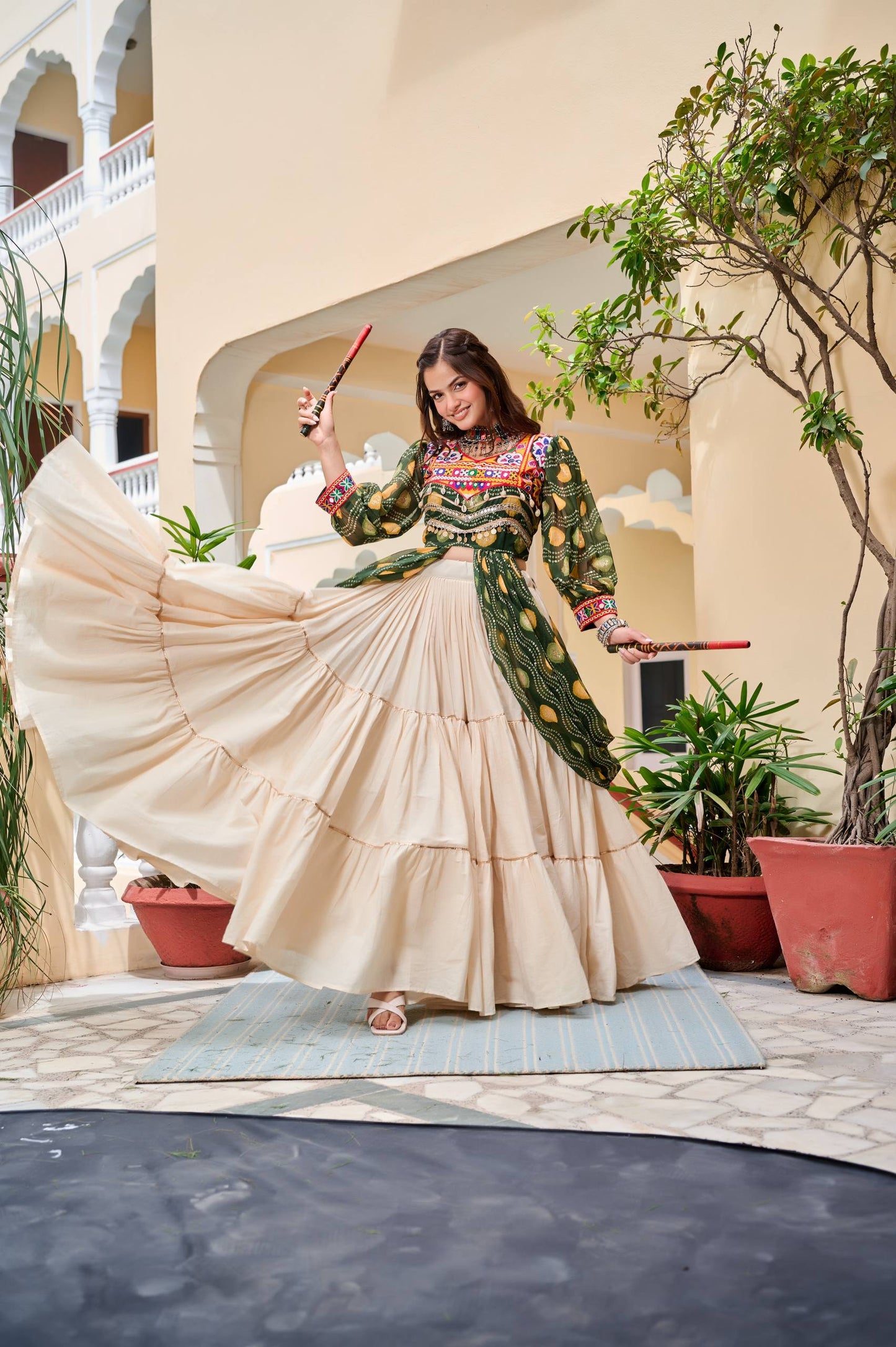 Afsana Navratri Special Gamathi Work Lehenga choli