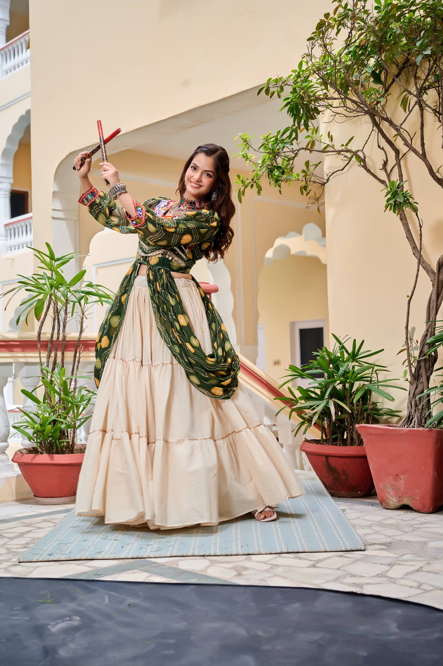 Afsana Navratri Special Gamathi Work Lehenga choli
