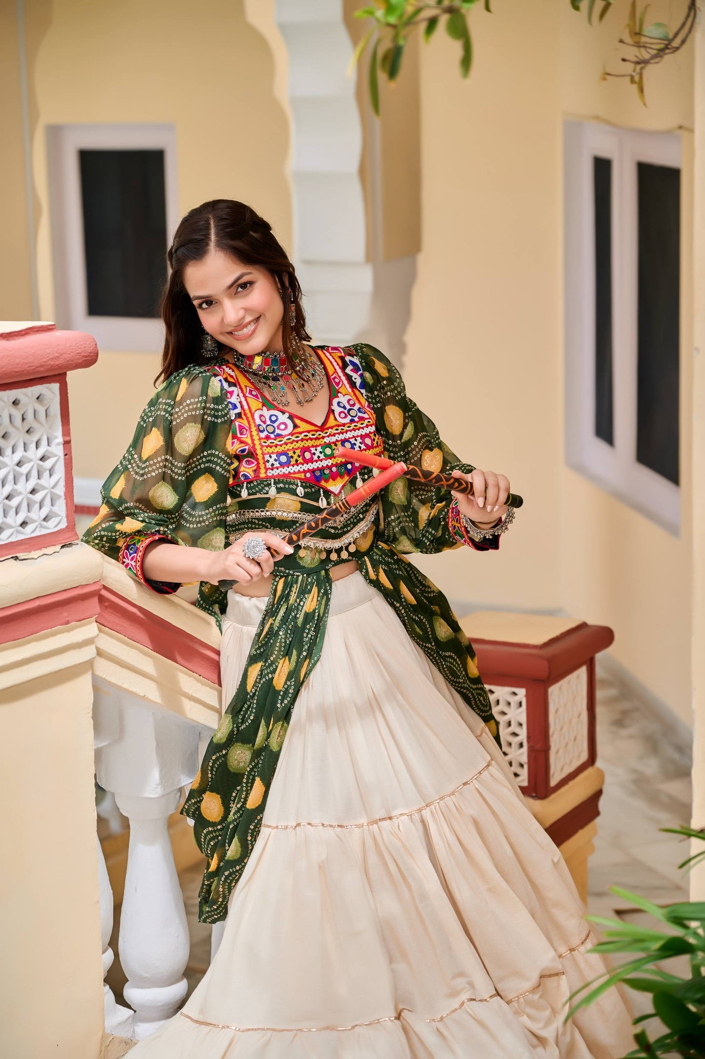 Afsana Navratri Special Gamathi Work Lehenga choli
