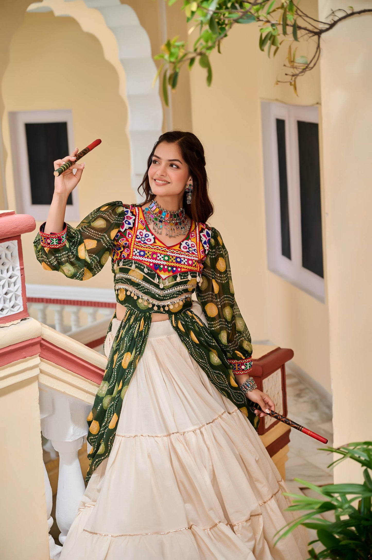 Afsana Navratri Special Gamathi Work Lehenga choli