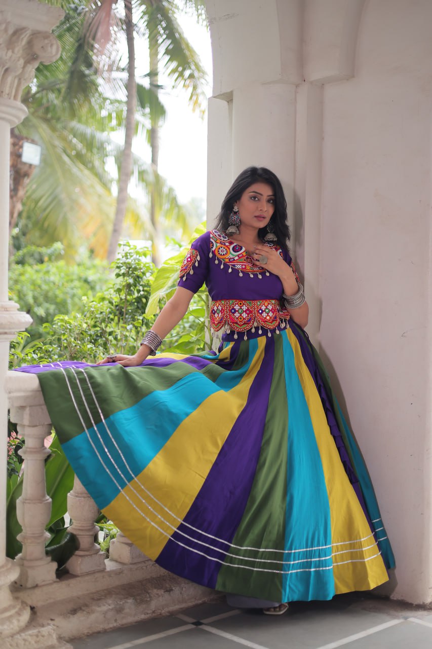 Multi Navratri Special Beautiful Designer Lahenga Choli