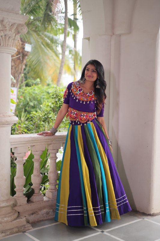 Multi Navratri Special Beautiful Designer Lahenga Choli