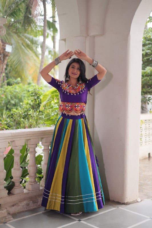 Multi Navratri Special Beautiful Designer Lahenga Choli