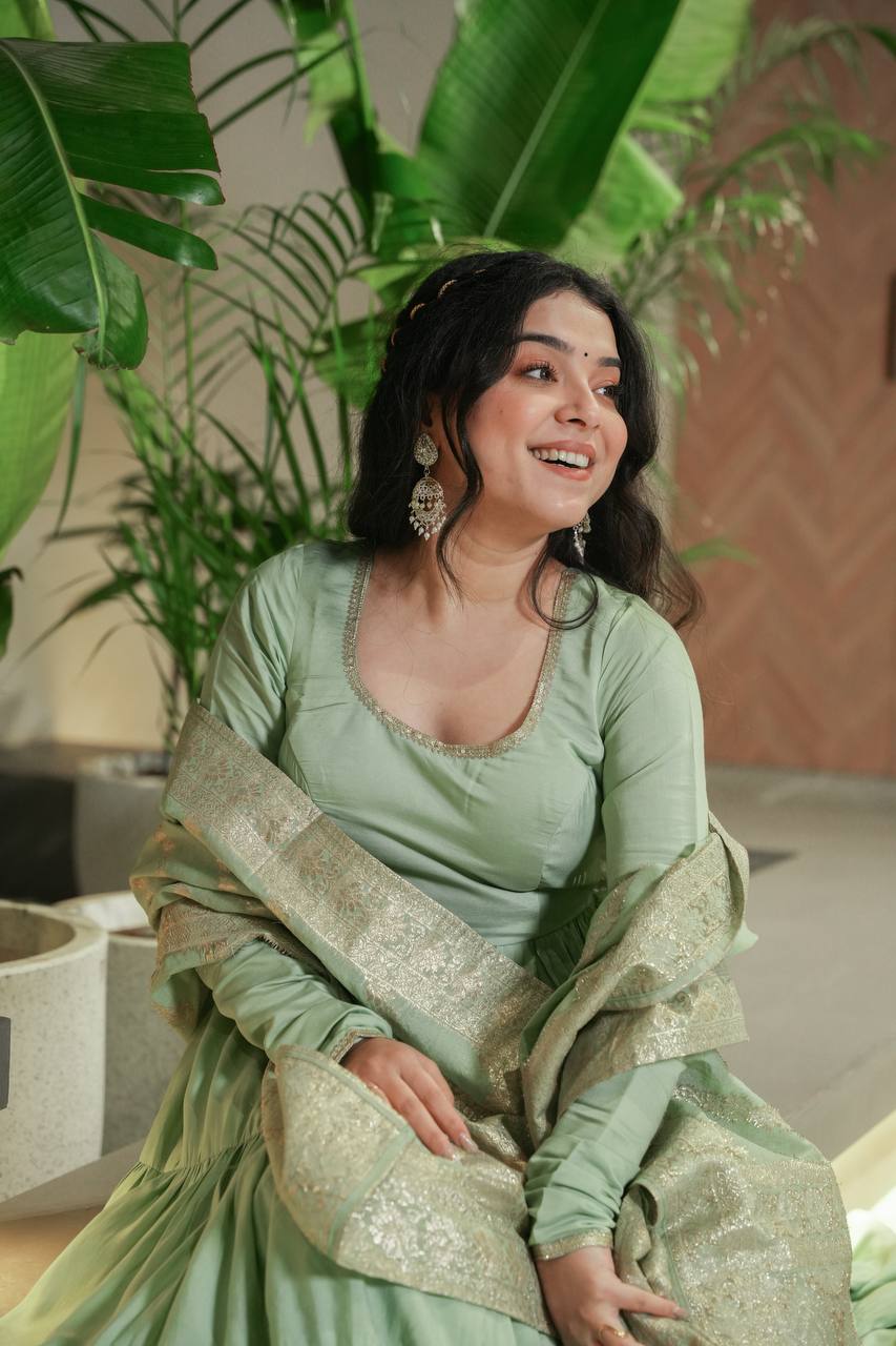 Ruhi Gorgeous Designer Romansilk Chanderi Beautifull Anarkali