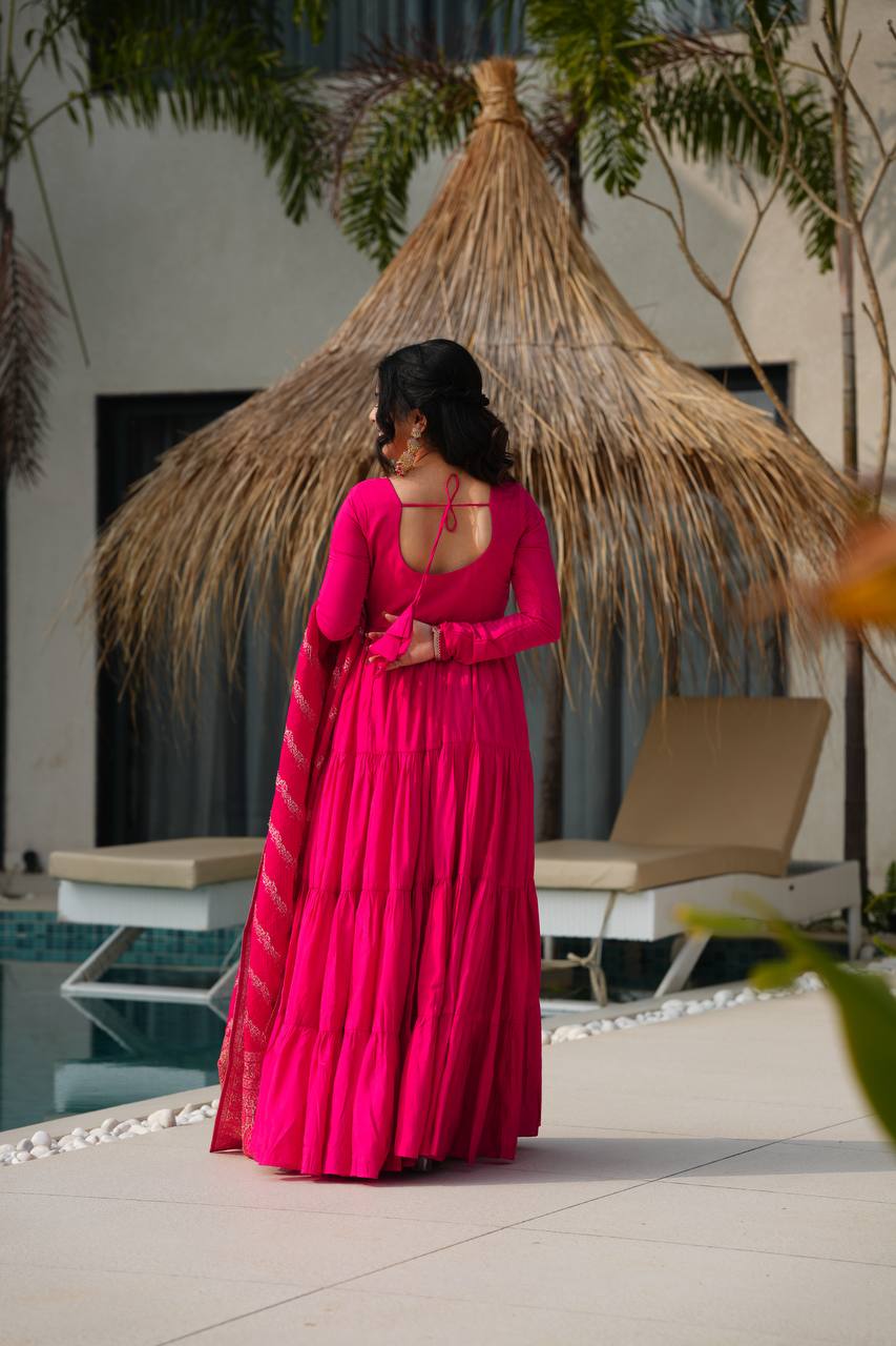 Ruhi Gorgeous Designer Romansilk Chanderi Beautifull Anarkali