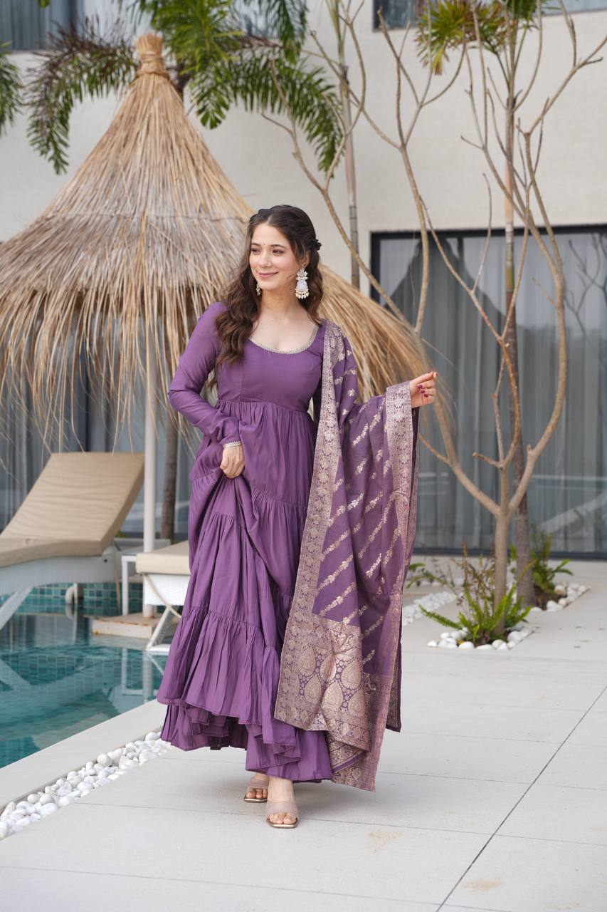 Ruhi Gorgeous Designer Romansilk Chanderi Beautifull Anarkali