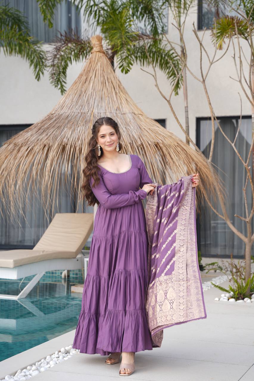 Ruhi Gorgeous Designer Romansilk Chanderi Beautifull Anarkali