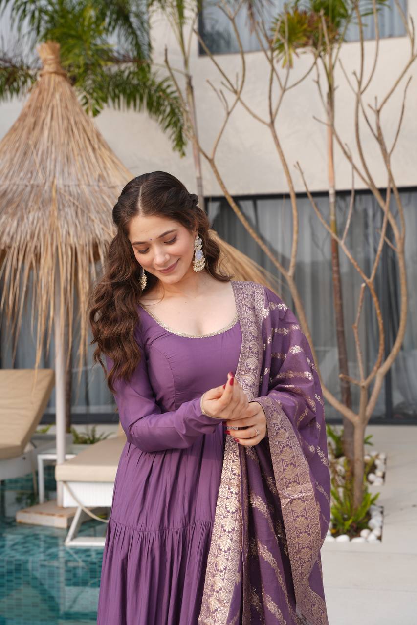 Ruhi Gorgeous Designer Romansilk Chanderi Beautifull Anarkali