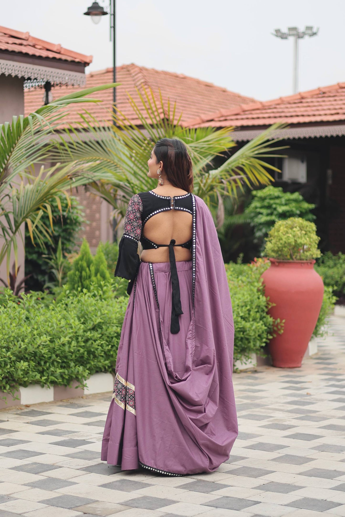 Suhana Navratri Ajarakh Work Lehenga choli