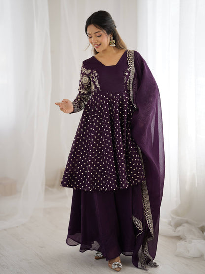 Pankhudi Embroidery Sequence Work Suit Set