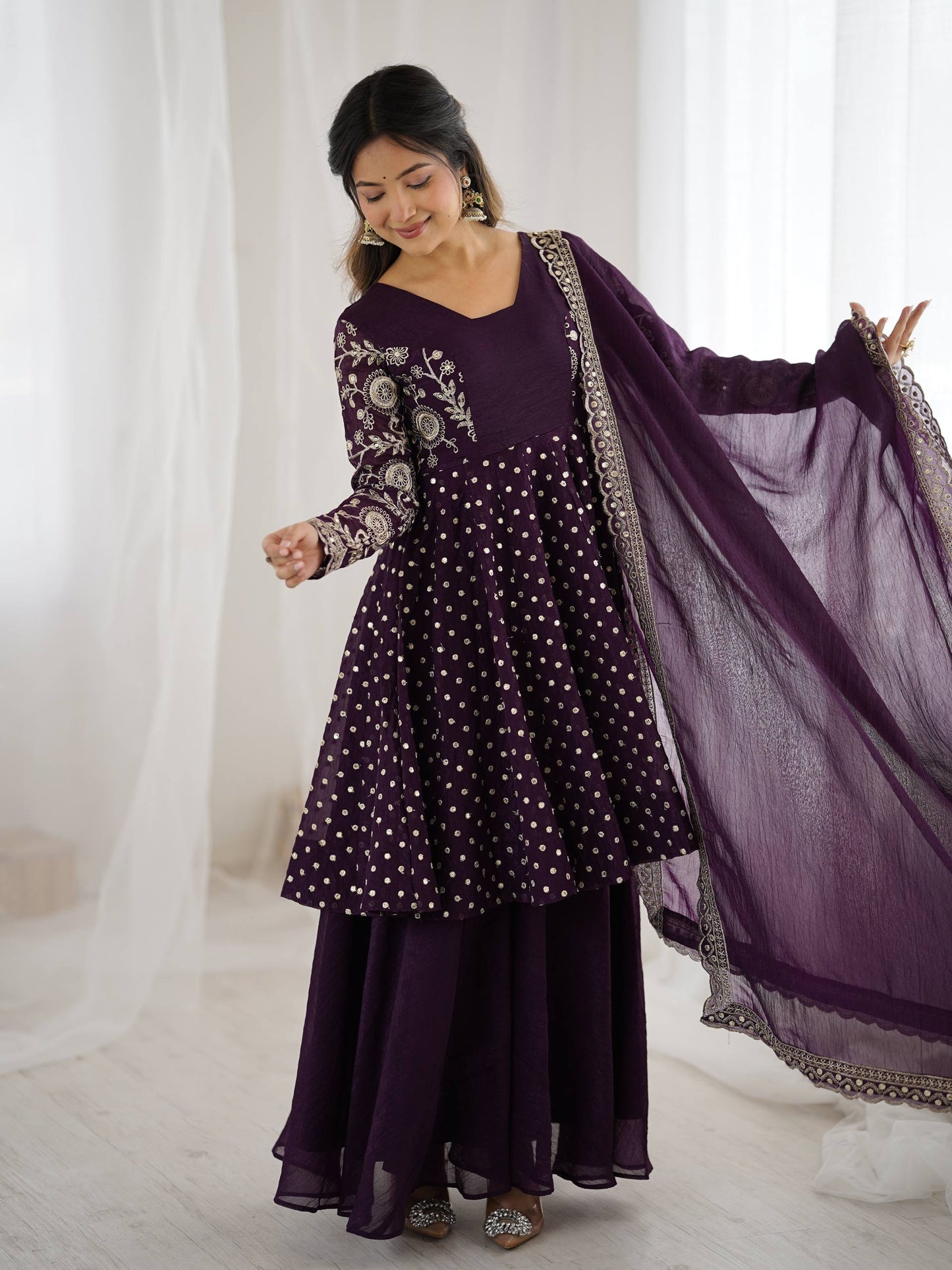 Pankhudi Embroidery Sequence Work Suit Set