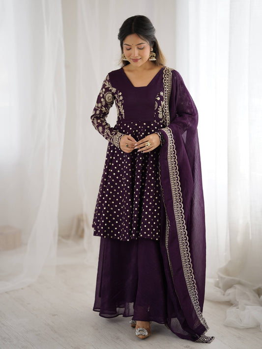 Pankhudi Embroidery Sequence Work Suit Set