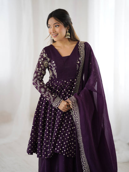Pankhudi Embroidery Sequence Work Suit Set