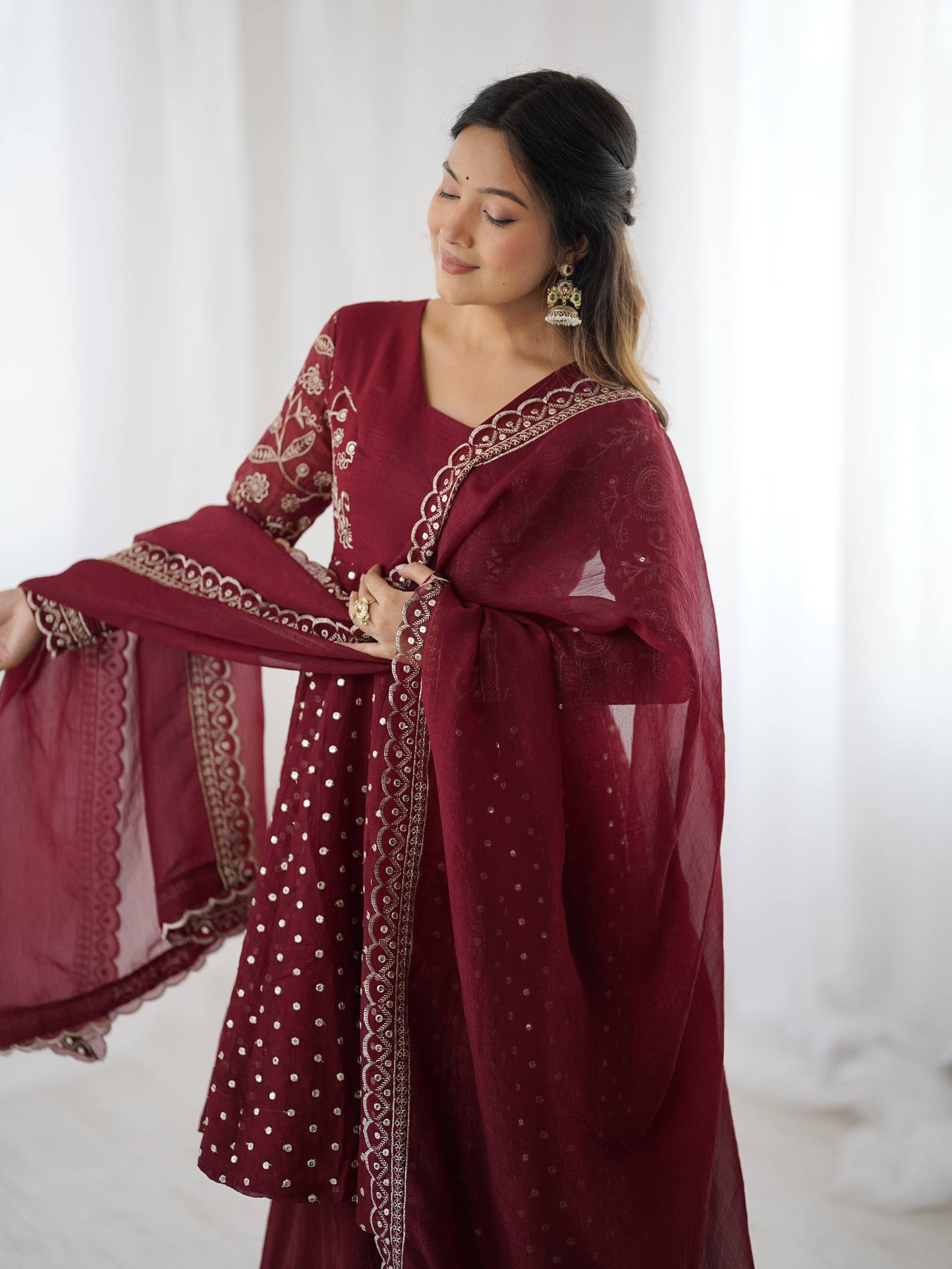Pankhudi Embroidery Sequence Work Suit Set