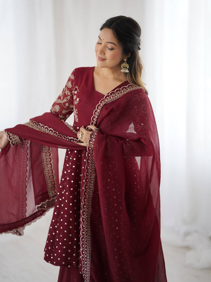 Pankhudi Embroidery Sequence Work Suit Set