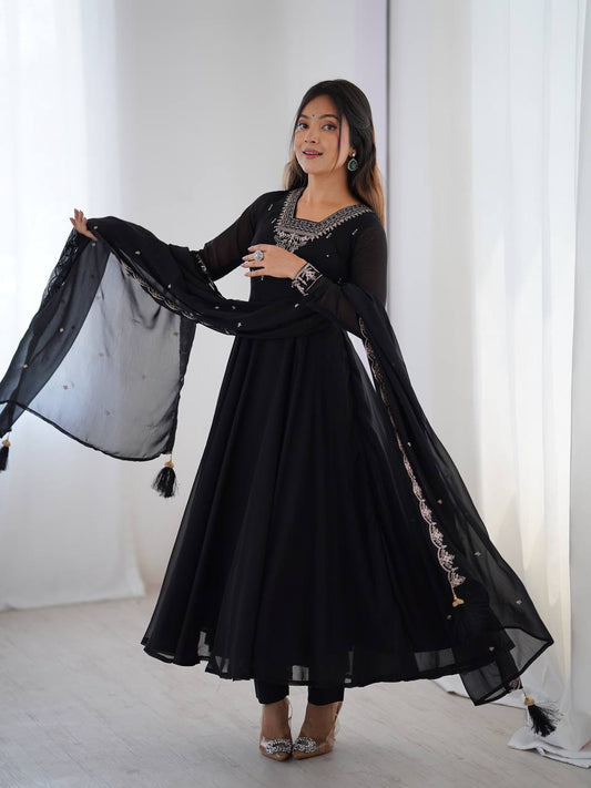 Krisha Heritage Embroidered Georgette Anarkali Set