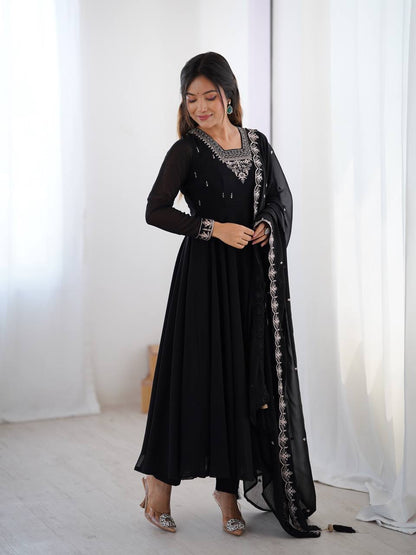 Krisha Heritage Embroidered Georgette Anarkali Set