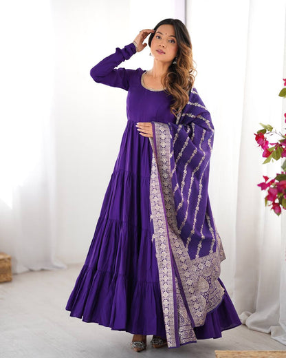 Zuri Romansilk Chanderl Fabric Anarkali