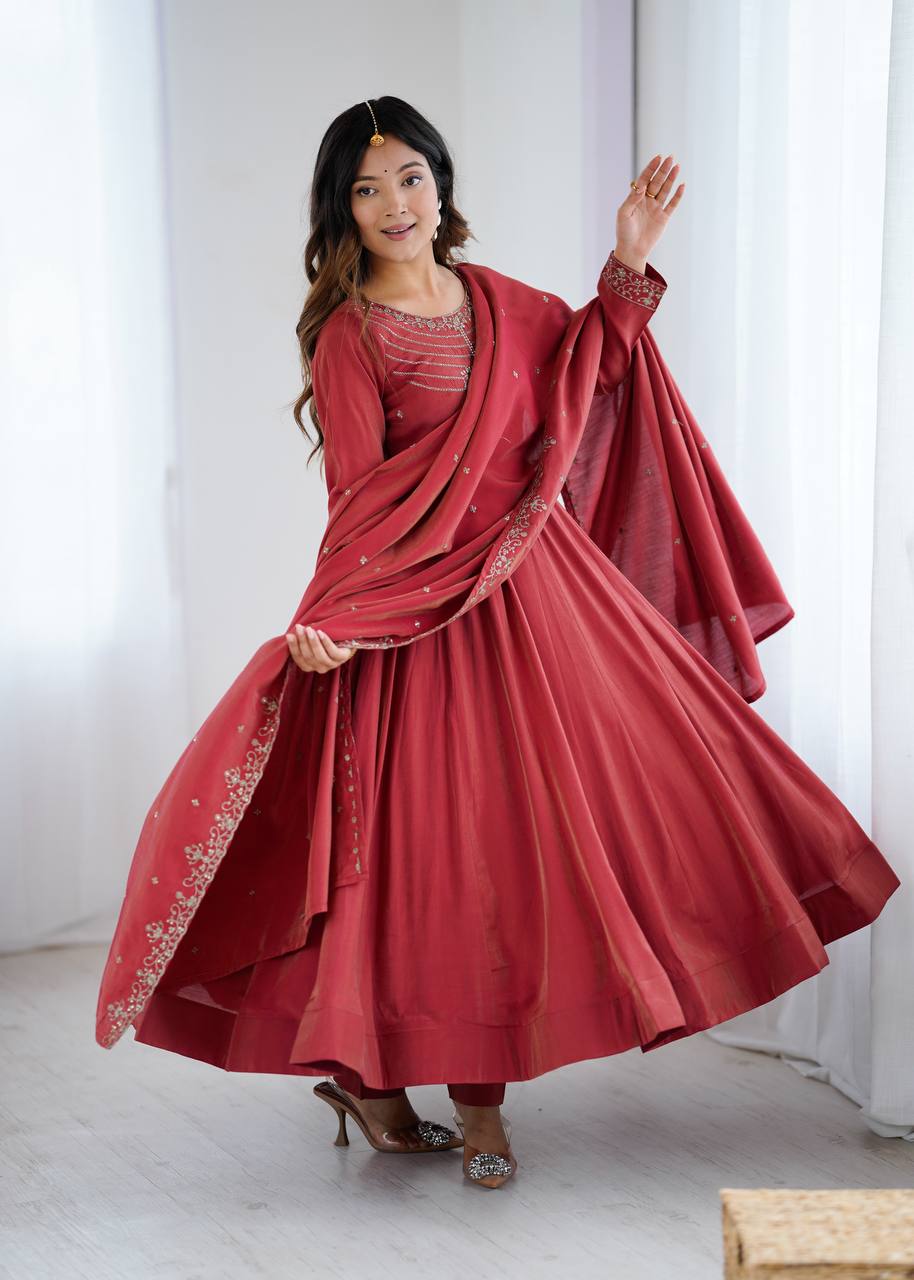 Mahi Chanderi Silk Anarkali Gown
