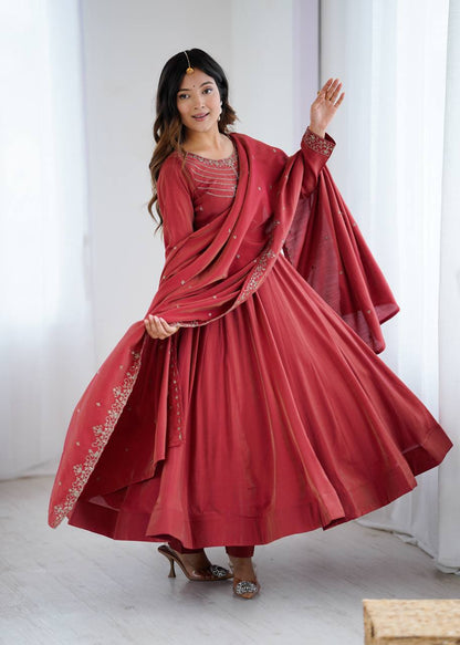 Mahi Chanderi Silk Anarkali Gown