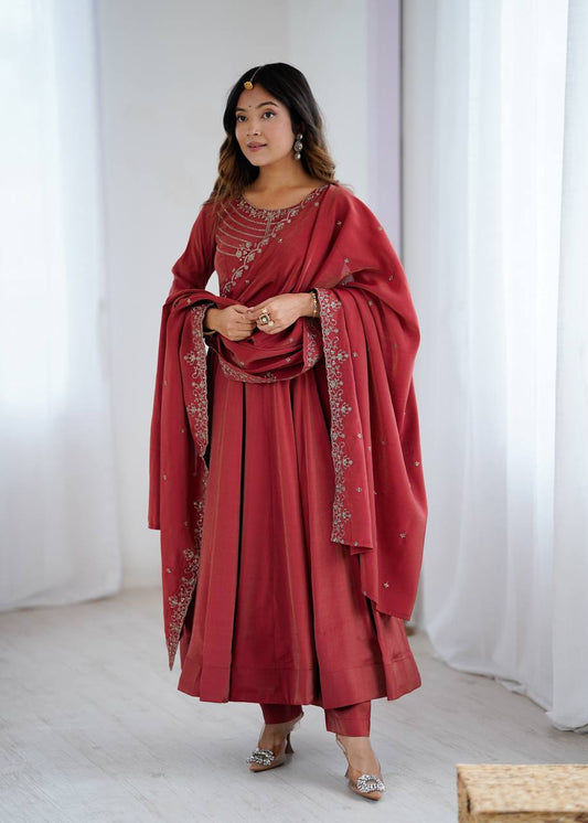 Mahi Chanderi Silk Anarkali Gown