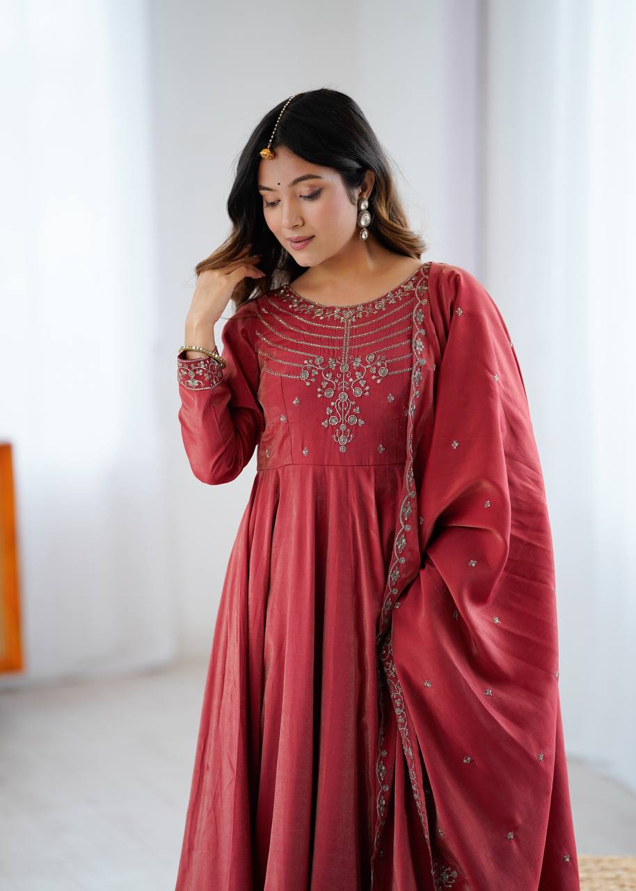 Mahi Chanderi Silk Anarkali Gown