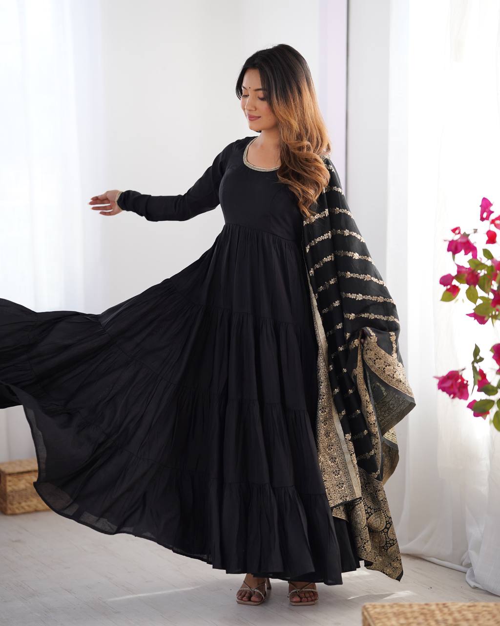 Zuri Romansilk Chanderl Fabric Anarkali
