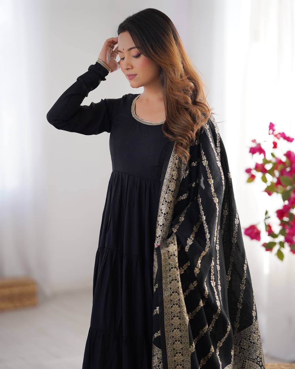 Zuri Romansilk Chanderl Fabric Anarkali